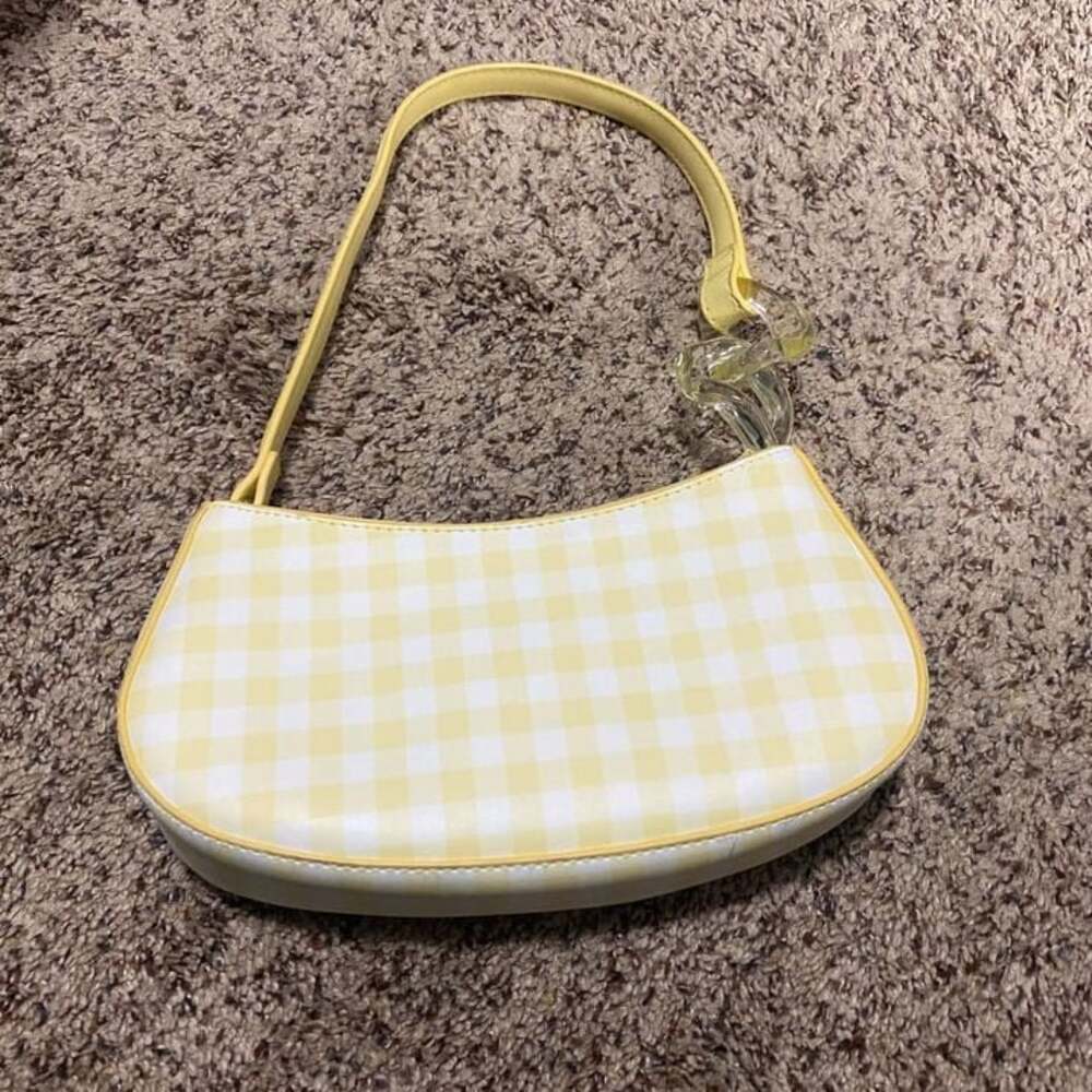 No Boundaries Women's Yellow Checkered Shoulder Bag